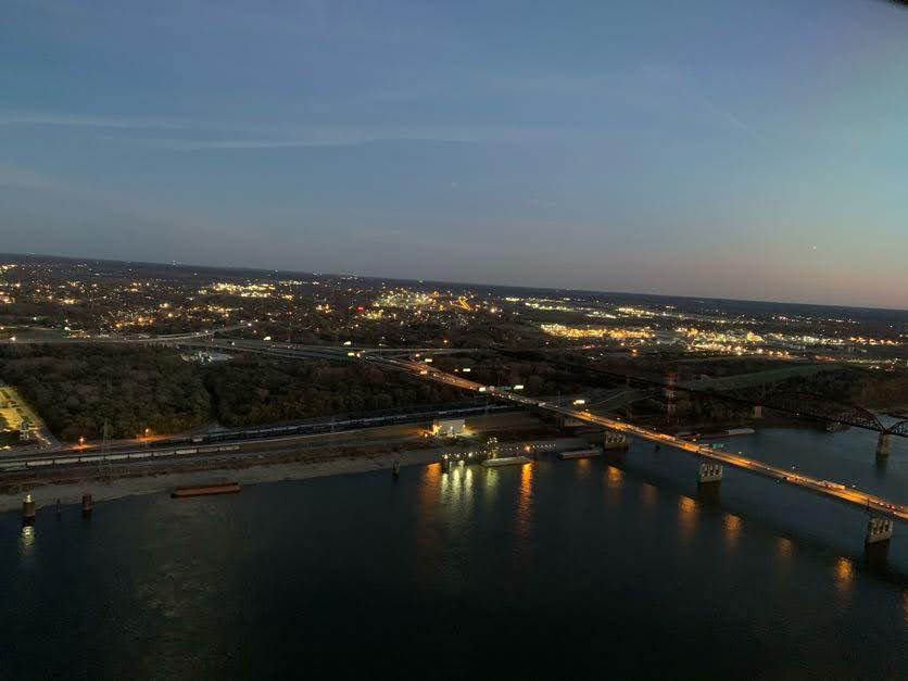 Landing in St Louis at night photo
